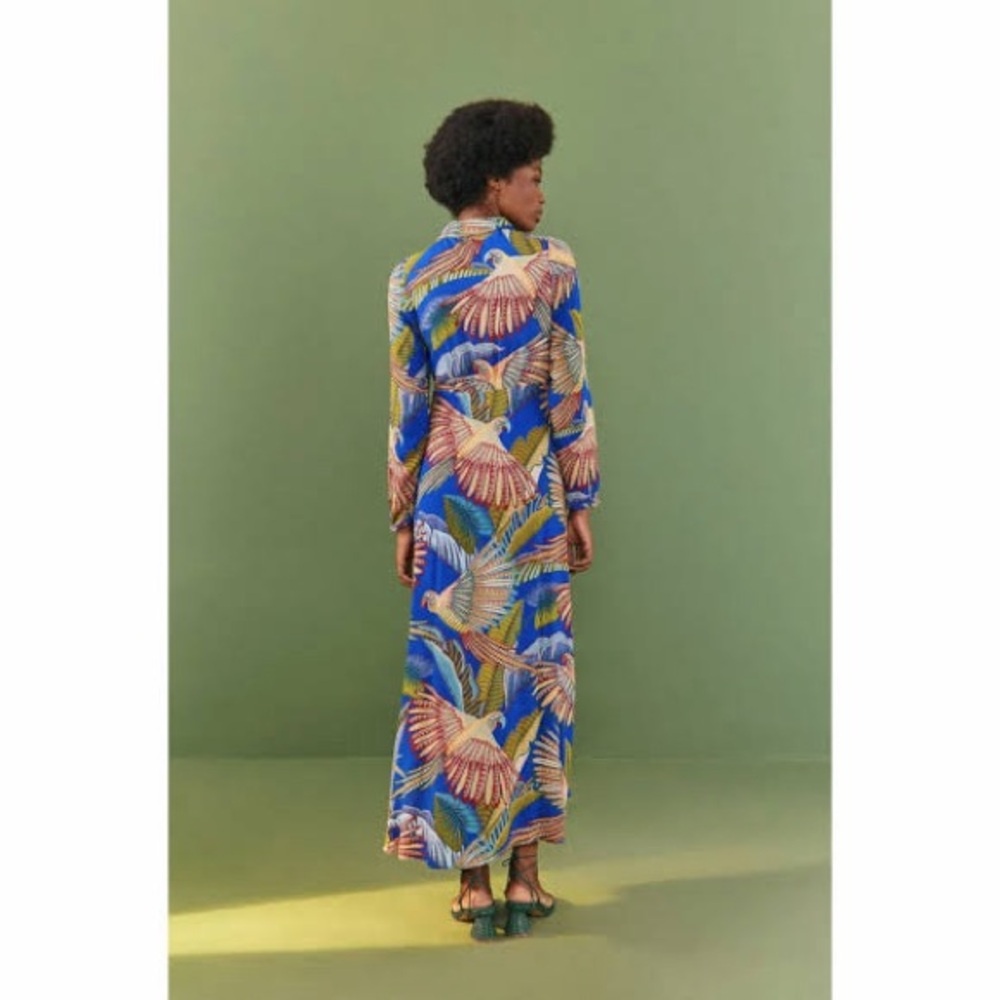 Sold! FARM Rio Blue Macaw Maxi Dress - Picture 4 of 6